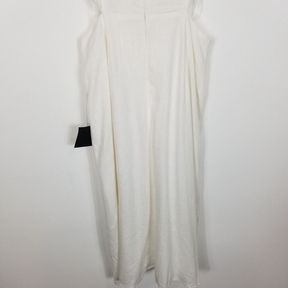 Lulu's Women Stun All Summer White Linen Cutout Tie-Front Midi Dress Size XL‎ - Picture 6 of 10